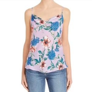 NEW! Parker Silk Blouse Lavender Floral Lais Fluer Sleeveless Camisole Top - XS